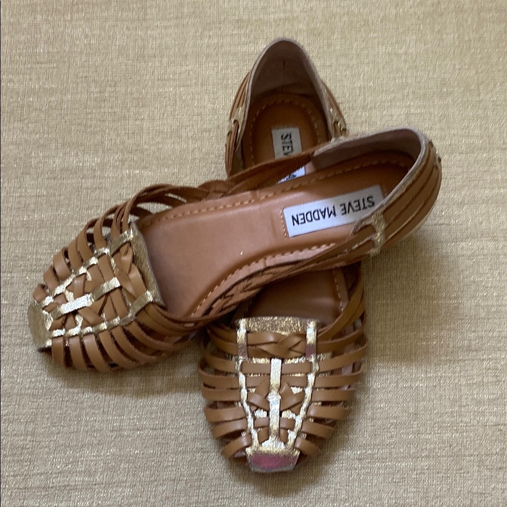 Steve Madden Women's Brown and Gold Shoes - Picture 2 of 4